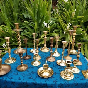 Choose Your Quantity Assorted Brass Candlesticks Free Shipping image 8