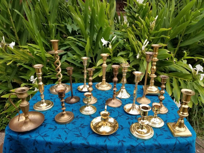 Choose Your Quantity Assorted Brass Candlesticks Free Shipping image 8