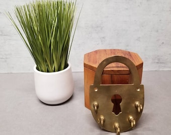 Brass Padlock Key Hook