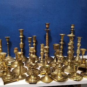 Choose Your Quantity Assorted Brass Candlesticks Free Shipping image 2