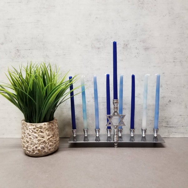 Silver Star Of David Menorah