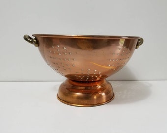 Large Copper & Brass Colander