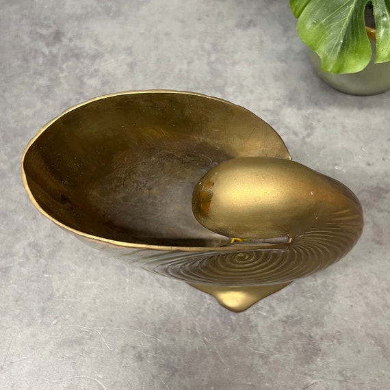 Brass Nautilus Shell Planter / Vase 