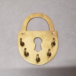 Brass Padlock Key Hook image 4