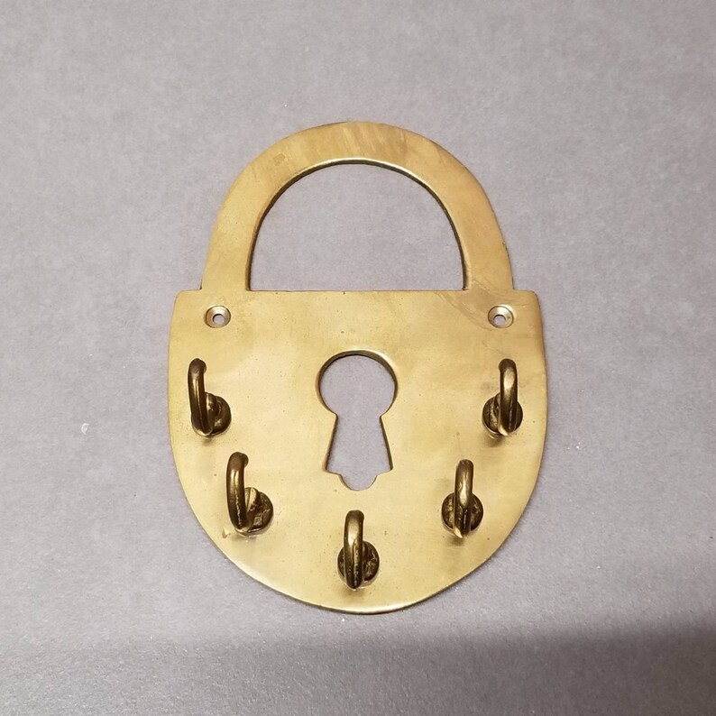 Brass Padlock Key Hook image 4