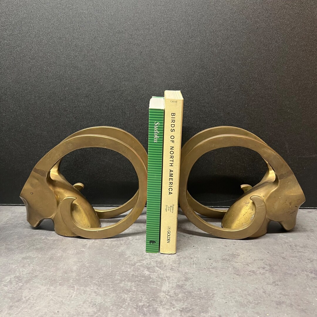 Brass Ram Head Bookends - Etsy