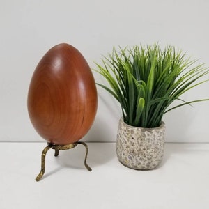 Wood Egg  with Stand