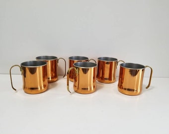 Six Copper Moscow Mule Mugs - 14 Ounce