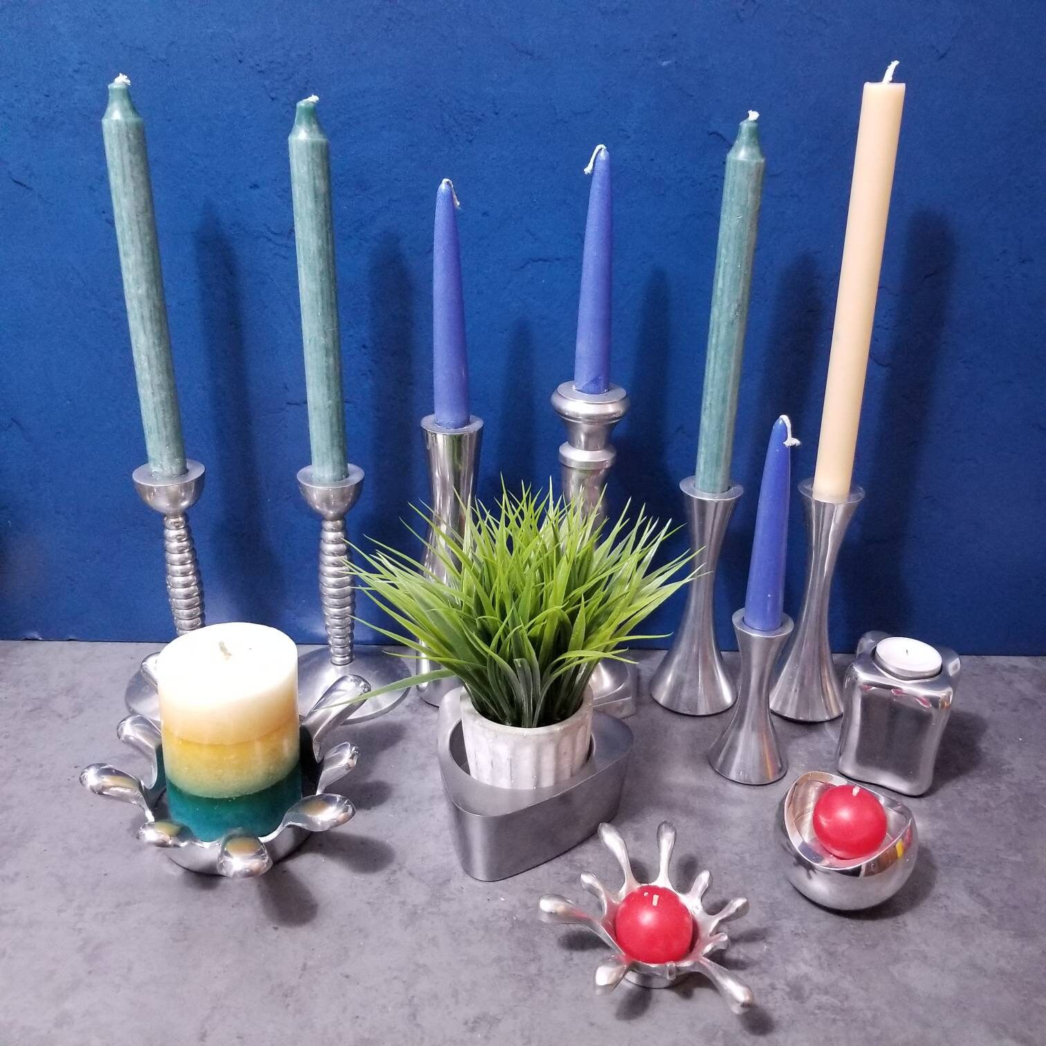 Eclectic Aluminum Candle Holders Set of 12 Etsy