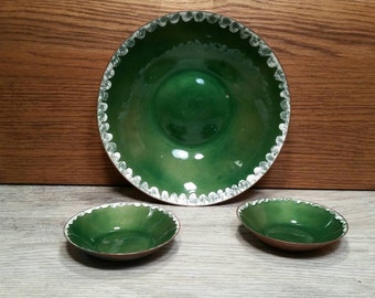 H. Tishler Copper & Enamel Dishes | Set of 3