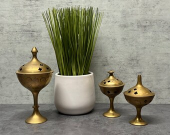 Three Brass Incense Burners