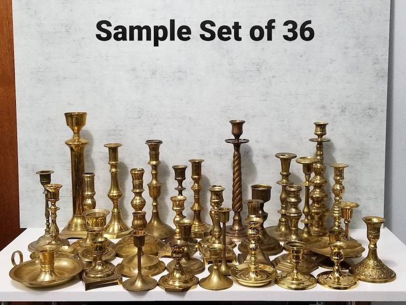 Choose Your Quantity Assorted Brass Candlesticks Free Shipping image 4