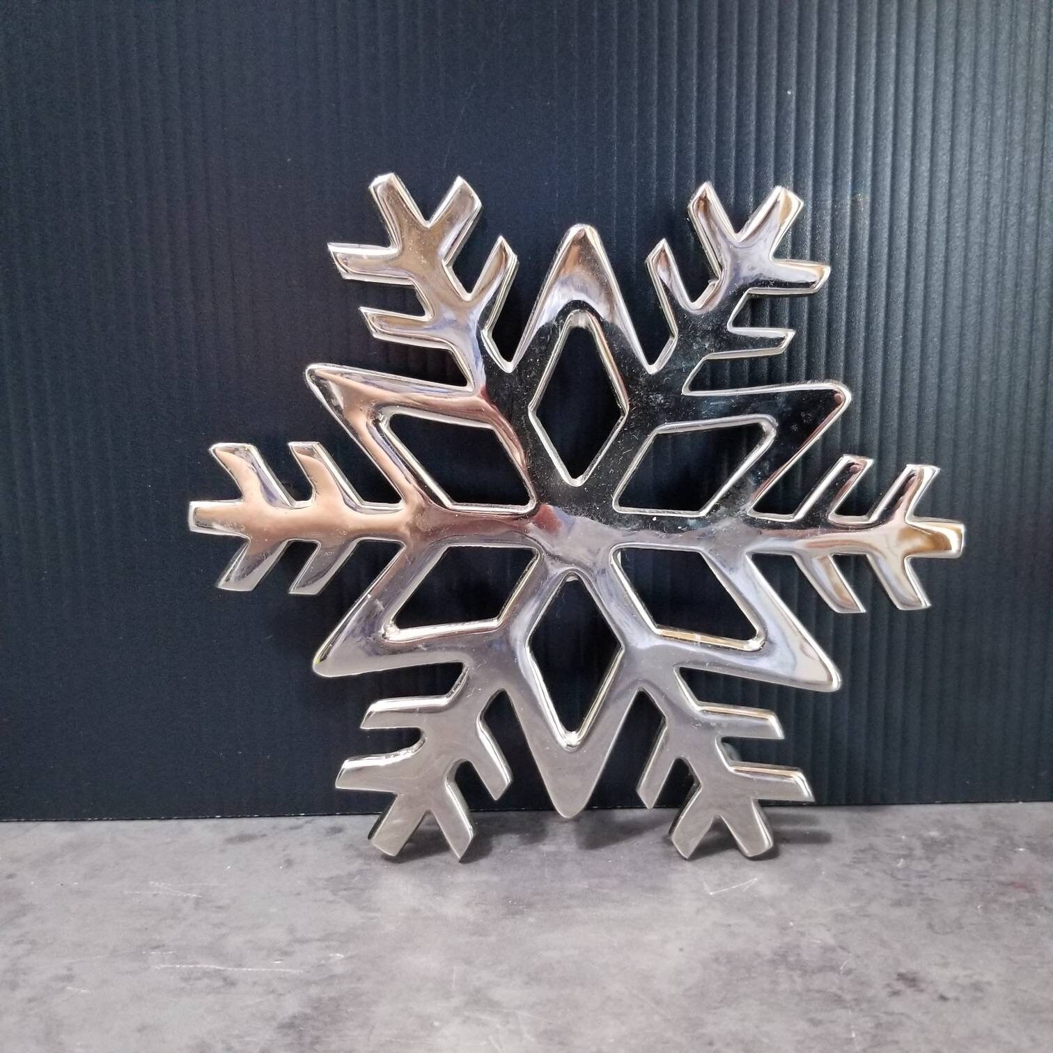 Crate & Barrel Silver Snowflake Trivet Etsy