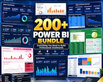 Power BIダッシュボードテンプレート200種類セット｜ビジネス分析、KPIレポート（デジタルダウンロード）