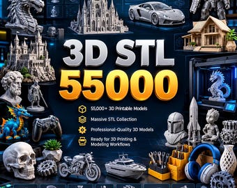 5500+ 3D STL Models Bundle | Miniatures, Figurines, Vehicles, Decor (Digital Download)