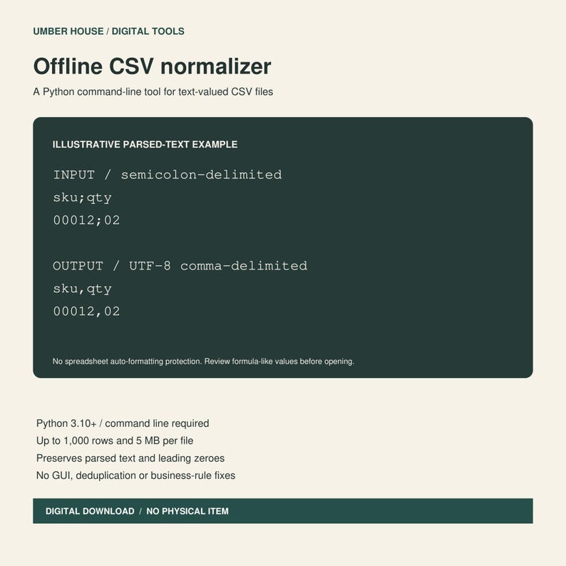 Offline CSV Cleaner Python CLI Preserve Text Values No Upload image 1