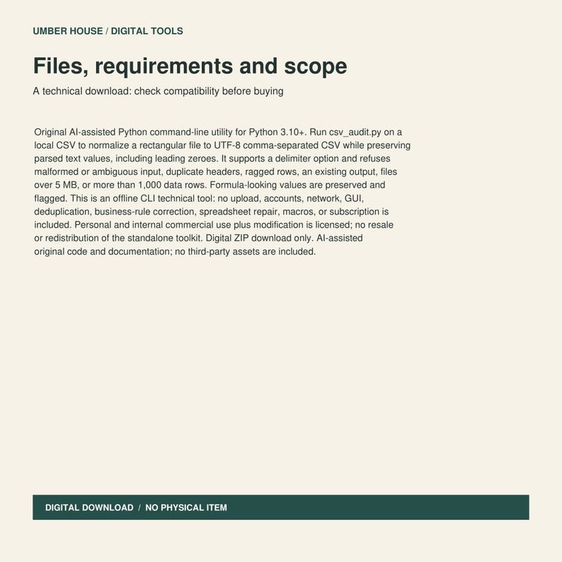 Offline CSV Cleaner Python CLI Preserve Text Values No Upload image 2