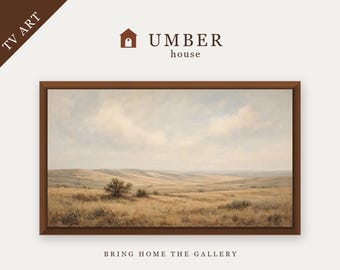 Neutral Southwest Prairie Frame TV Art, Desert Landscape, Earthy Minimalist (Digital Download)