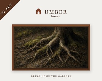 Tree Root Study Frame TV Art, Botanical Earthy Decor (Digital Download)