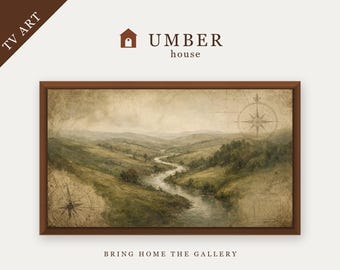 Cartographic Landscape Frame TV Art, Aged Map Texture, Lore Inspired (Digital Download)