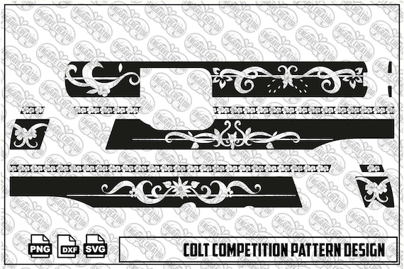 Colt Competition Pattern Design | Premium Ornamental Scrollwork Vector SVG | Vintage Engraving Pattern | Digital Laser Design