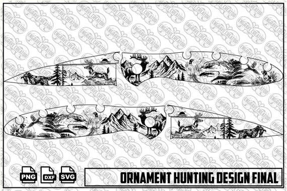 Hunting Theme Ornamental Engraving Design SVG PNG desital file