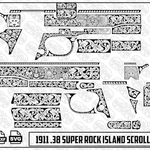 1911 .38 Super Rock Island Engraving | Aztec Scroll Art (Digital File)