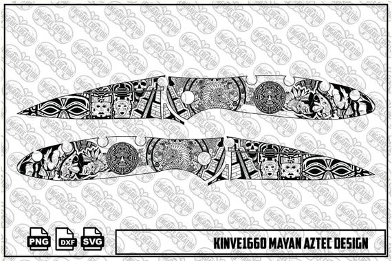Mayan Aztec Ornamental Leaser Engraving Design SVG PNG Digital File