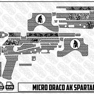Mini Draco AK Scroll Design | Ornamental Scrollwork Vector Art | Digital Engraving File | Laser Engraving SVG PNG