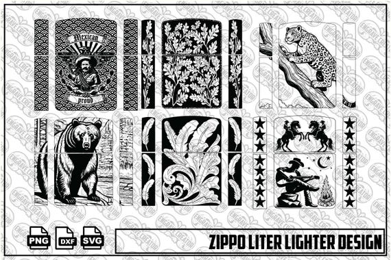 Lighter Engraving Bundle | Cowboy Scrollwork Jaguar ,,Laser  Engraving Files, Digital Downlod, svg dxf png ai8
