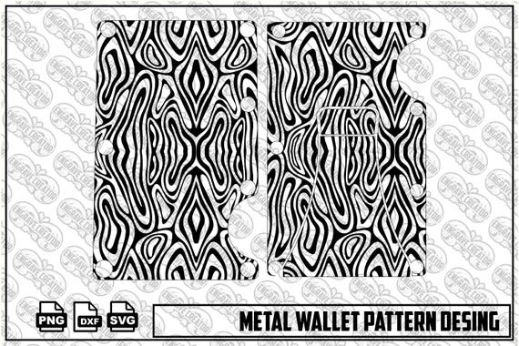 Metal Wallet Laser Engraving: Ornamental Scrollwork Artwork (svg, png, ai, dxf)