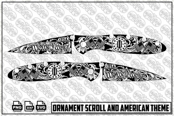 American Ornamental Scrollwork Engraving Design,desital file SVG PNG