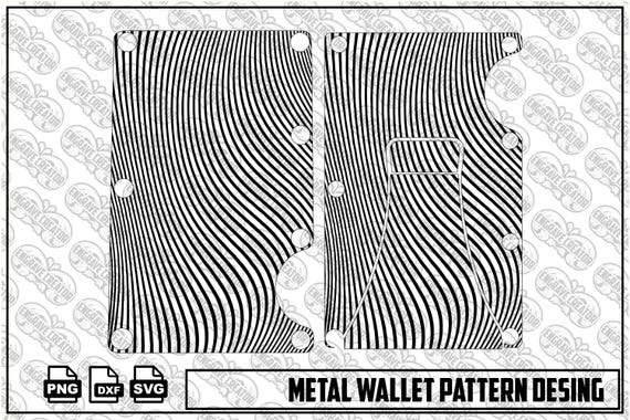 Metal Wallet Laser Engraving Pattern, Ornamental Scrollwork Artwork (SVG, DXF, PNG)