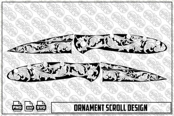Ornamental Scroll Design, Laser Engraving Artwork SVG