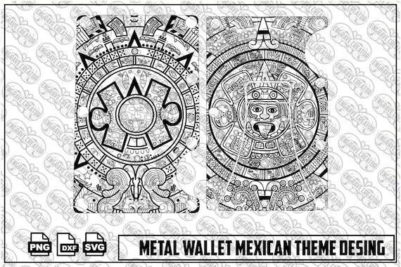 Mexican Theme Metal Wallet Engraving Design, Patriotic SVG