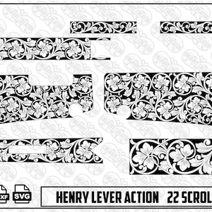 Henry Lever Action .22 Scroll Design | Western Ornamental Engraving Artwork (Digital File)