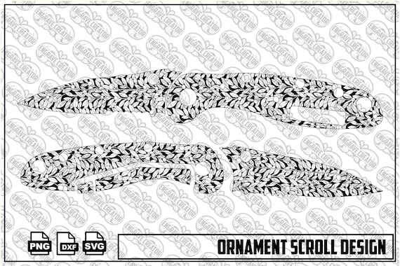 Ornamental Scroll Design, Laser Engraving Artwork SVG