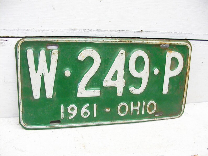 Ohio License Tag Ohio License Plate 1961 W 249 p Etsy
