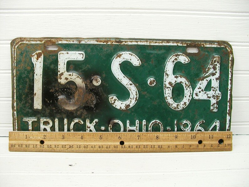 Ohio License Tag Ohio License Plate Truck 1964 15S64 Etsy