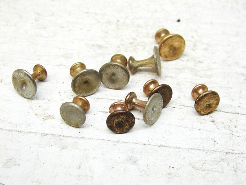 Boutons De Manchette Vintage MOP à 2 Boutons - Accessoires Homme STU-31 - Occasion
