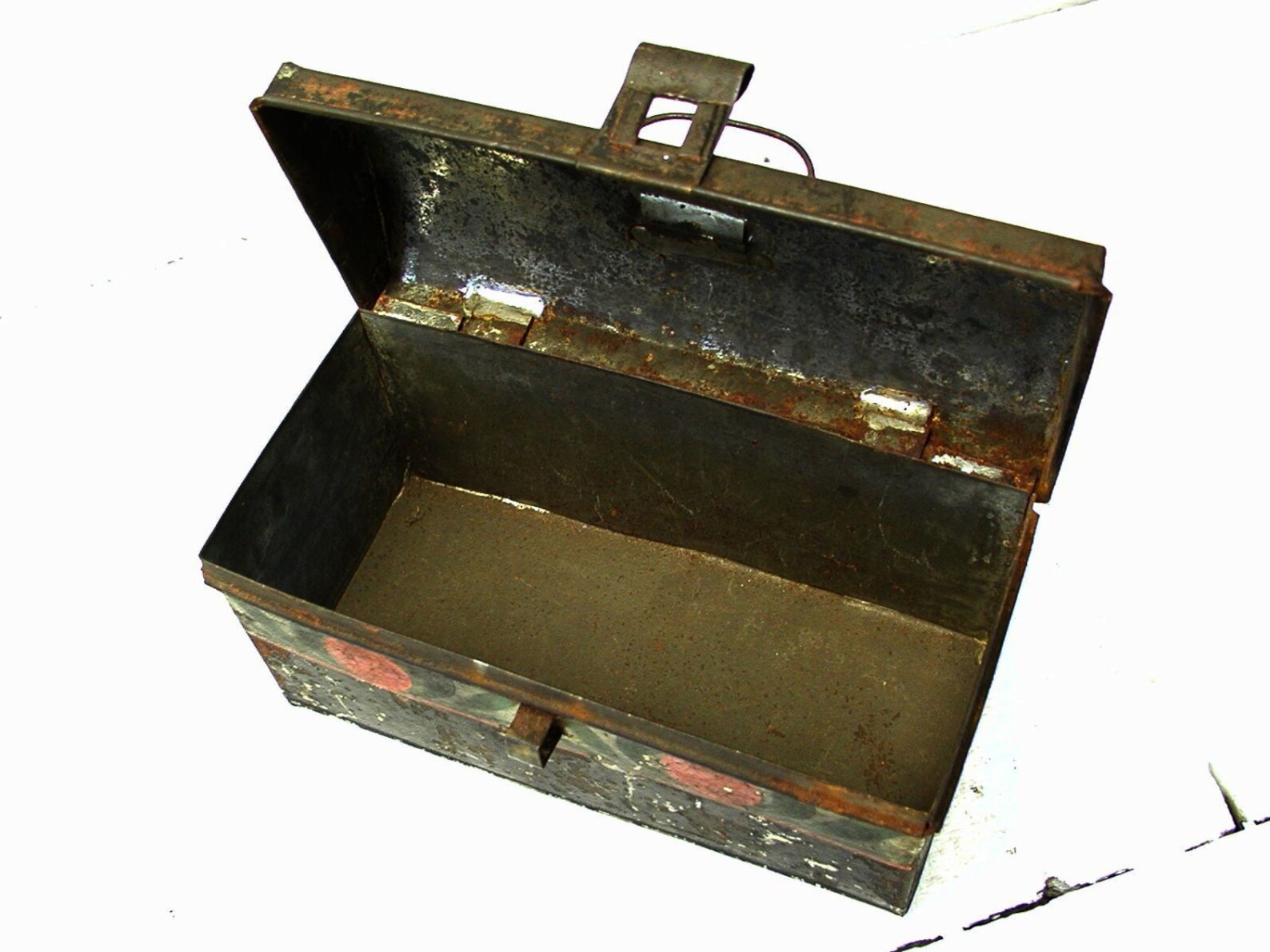 Vintage Tin Document Box Spice Tin Tea Tin Folk Art Painted Etsy