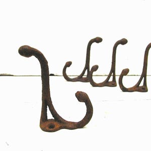 Hardware Coathooks Repurpose Coat Hooks Rusty Salvage Hooks 3"