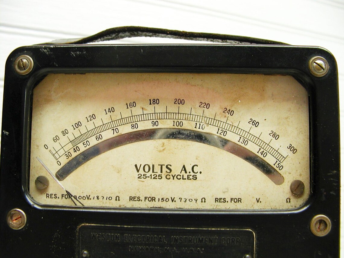 Industrial Gauge Test Meter Weston Volt Meter Leather Case Etsy