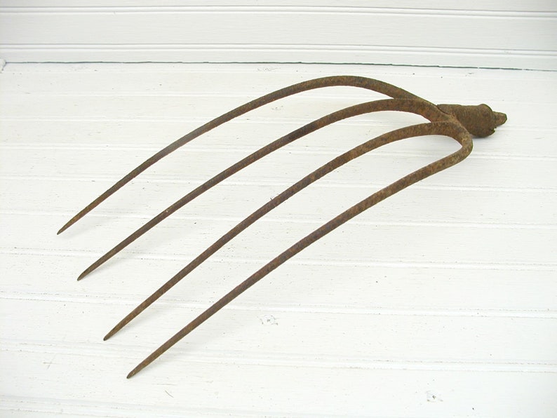 Vintage Pitch Fork Old Pitchfork Unique Primitive Decor Etsy