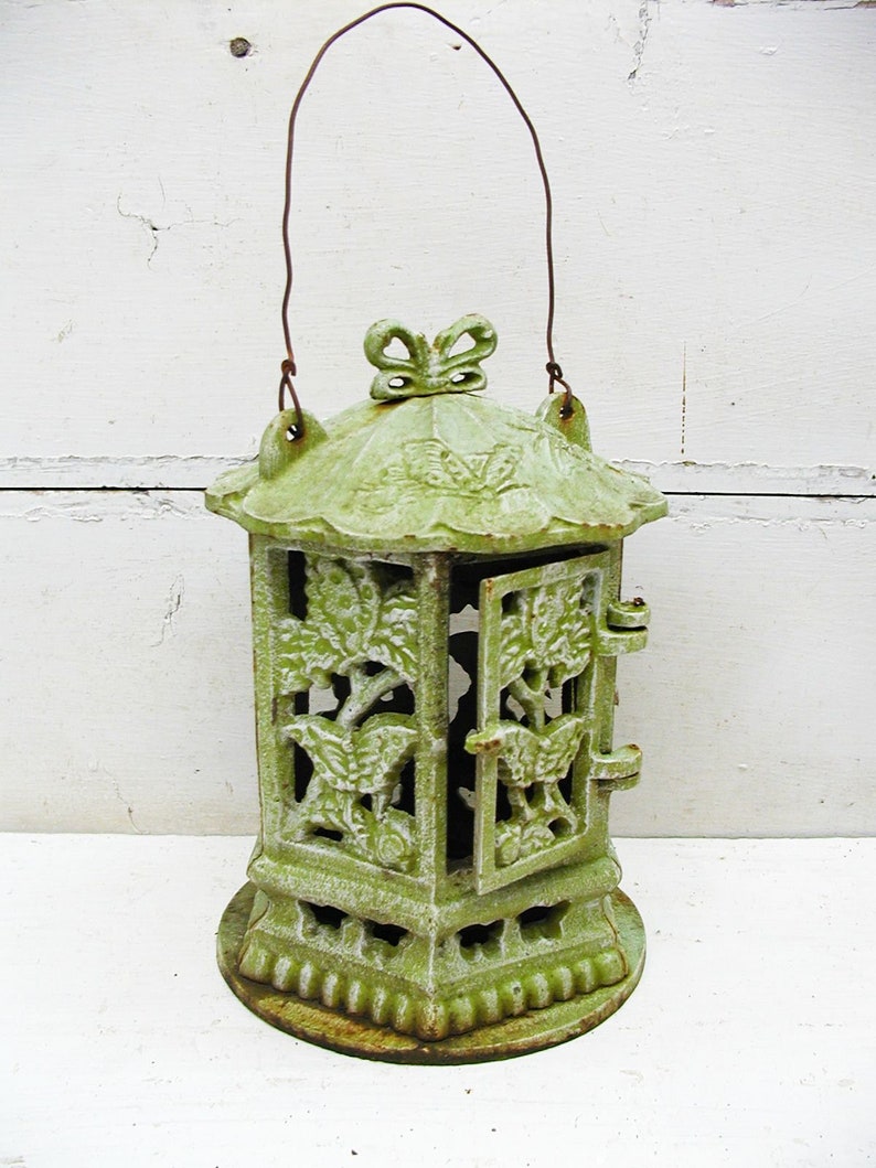 Vintage Cast Iron Candle Lantern Japanese Garden Lantern Etsy