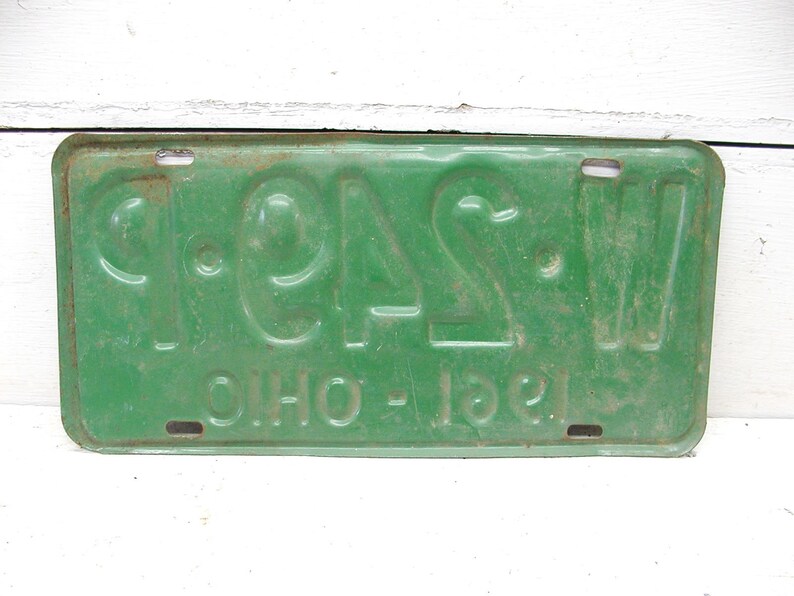 Ohio License Tag Ohio License Plate 1961 W 249 P Etsy
