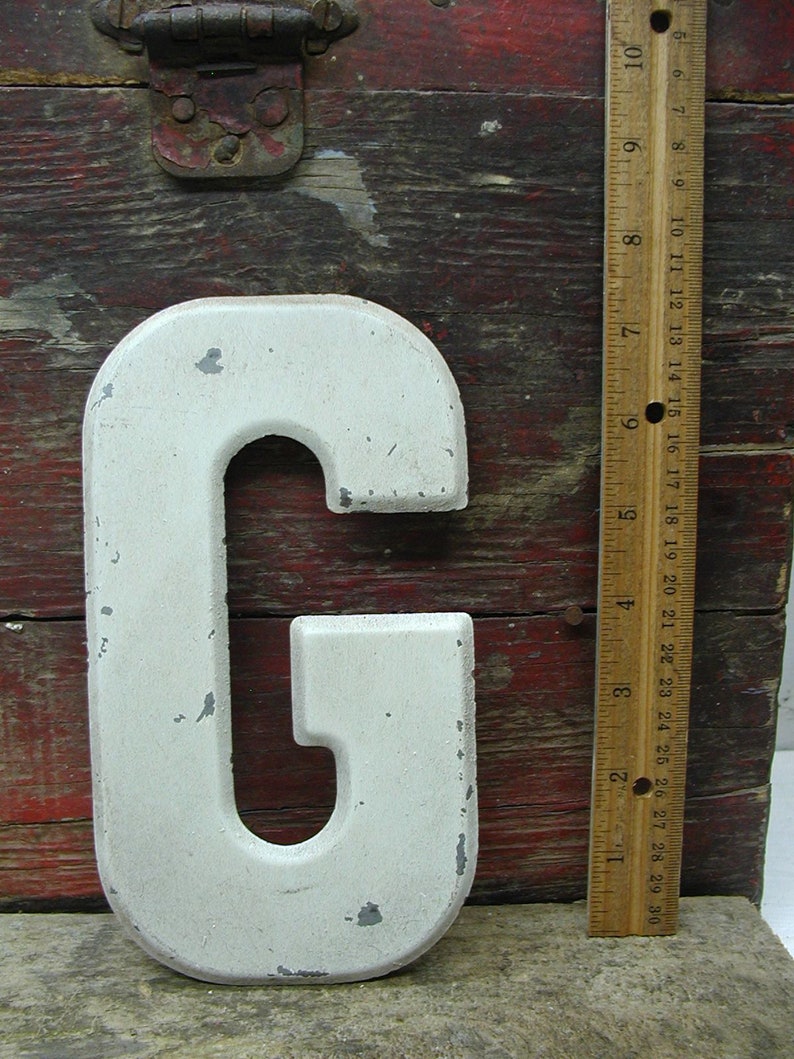 Vintage Metal Letter G Letter Sign 7 1/2 Large Thick Tin Etsy