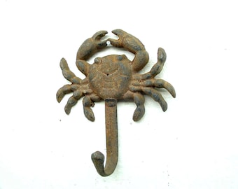 Cast Iron Crab Hook: Nautical Beach Decor