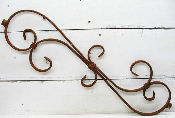 Architectural Salvage Old Ornate Iron Fence Piece Industrial Wrought Iron Fence Decoration Project Piece More Available