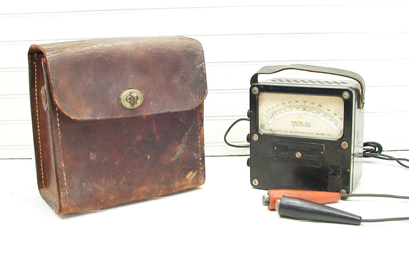 Industrial Gauge Test Meter Weston Volt Meter Leather Case Etsy
